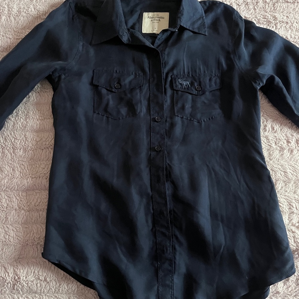 Abercrombie & Fitch Navy Vintage Button Down Shirt